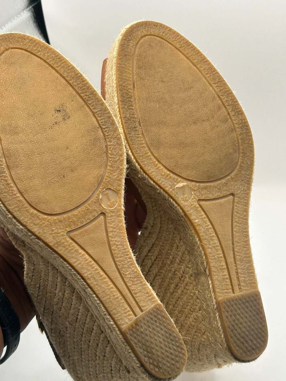 Casteller España Brown Leather Espadrille Wedge Sandals Size 7.5 - Picture 6 of 7